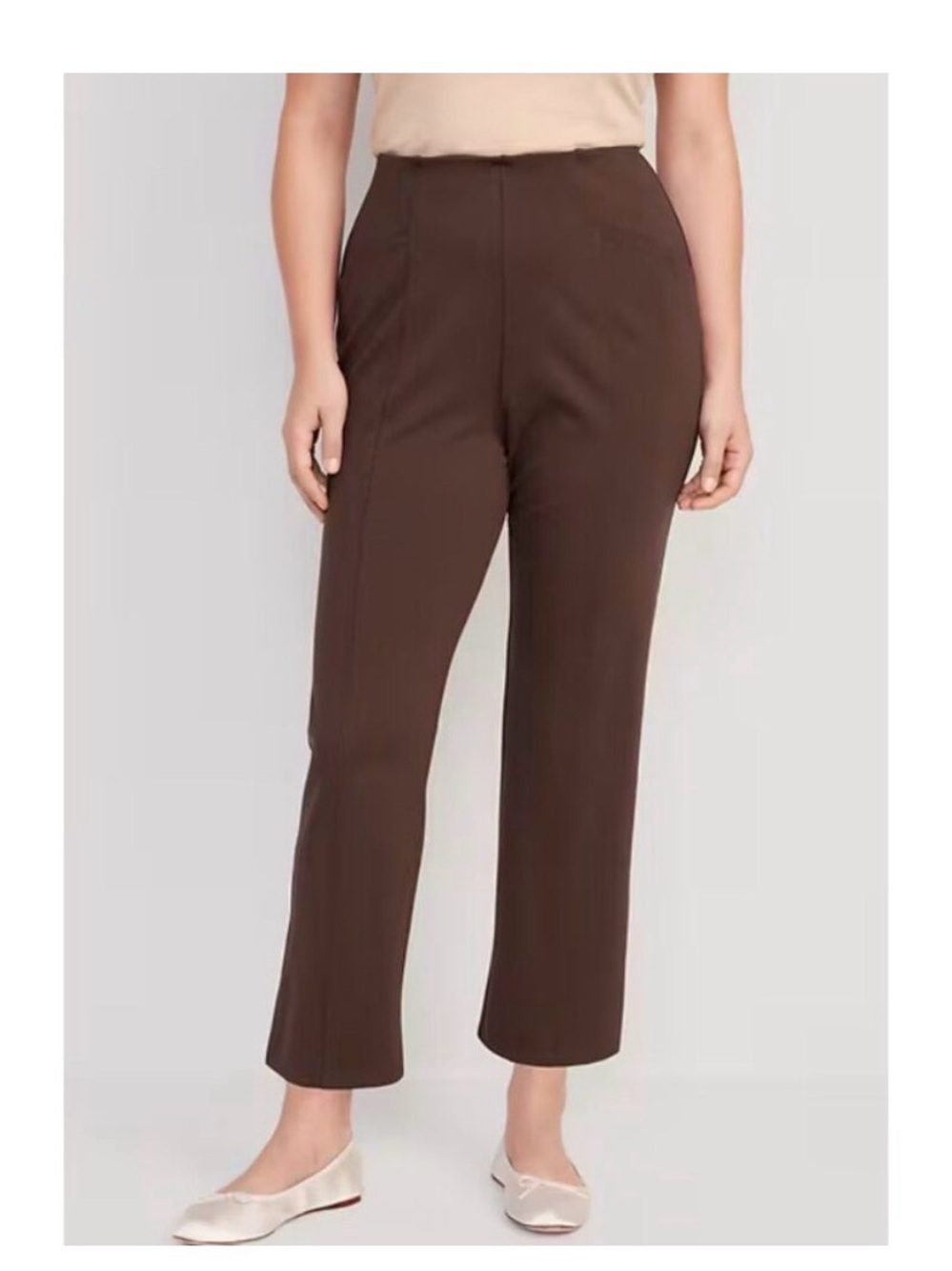 Old Navy Brown Cropped Straight-Leg Pixie Pants